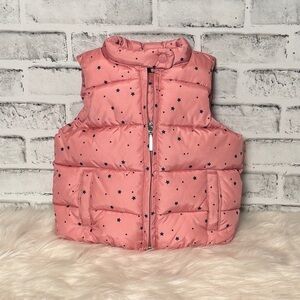 GAP Pink and Black Quilted Puffer Vest‎